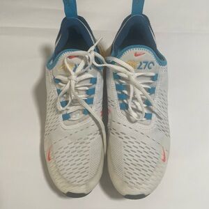 Nike Air Max 270 Sneakers - White, Blue, Coral size 8